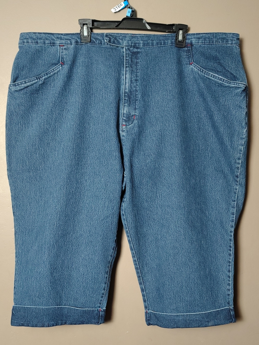 Liz & Me Signature Cuffed Jean Capri Pants Size 28W